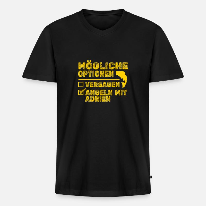 Adrien als Adrien - Männer Premium Bio T-Shirt mit V-Ausschnitt - Schwarz