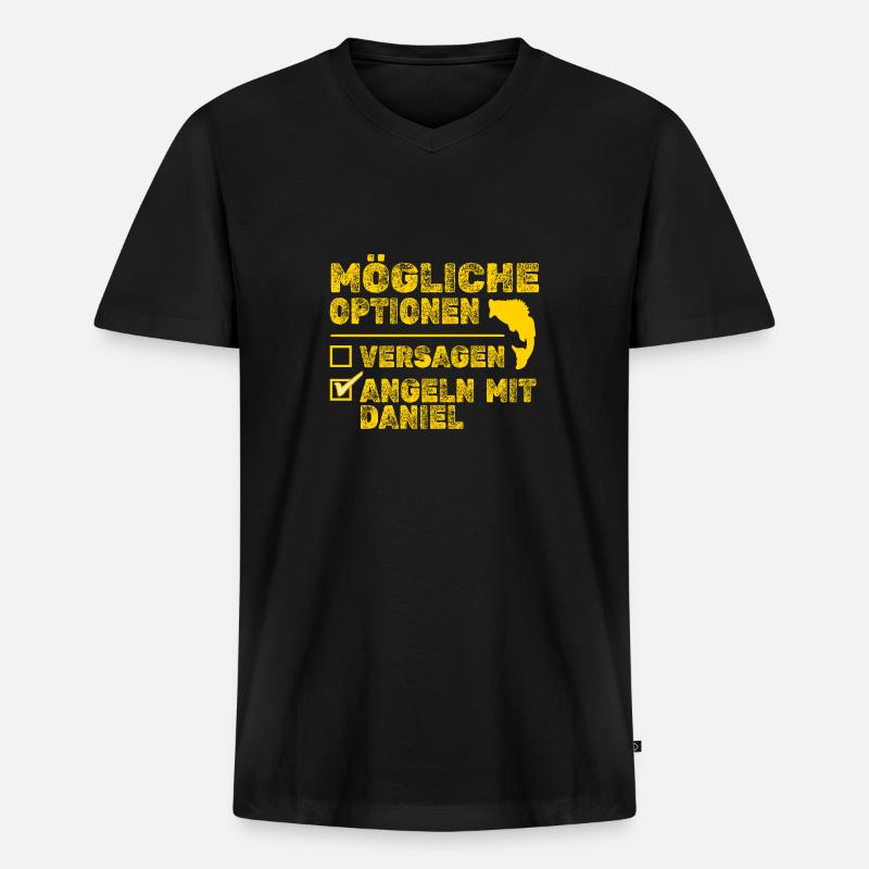 Daniel Daniel - Männer Premium Bio T-Shirt mit V-Ausschnitt - Schwarz