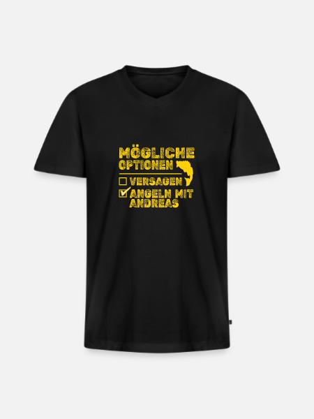 Andreas as Andreas - Men's Premium Organic T-shirt with V-neck - black