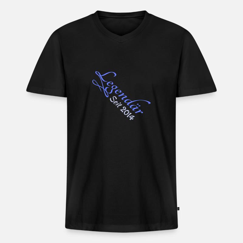 2014 - Männer Premium Bio T-Shirt mit V-Ausschnitt - Schwarz