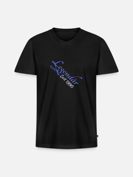 Witzig 1990 - Männer Premium Bio T-Shirt mit V-Ausschnitt - Schwarz