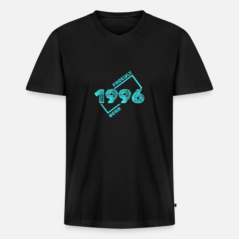 1996 - Männer Premium Bio T-Shirt mit V-Ausschnitt - Schwarz