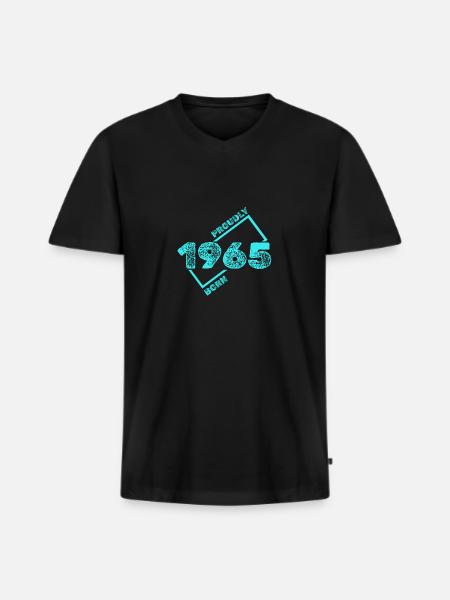 1965 1965 - Men's Premium Organic T-shirt with V-neck - black