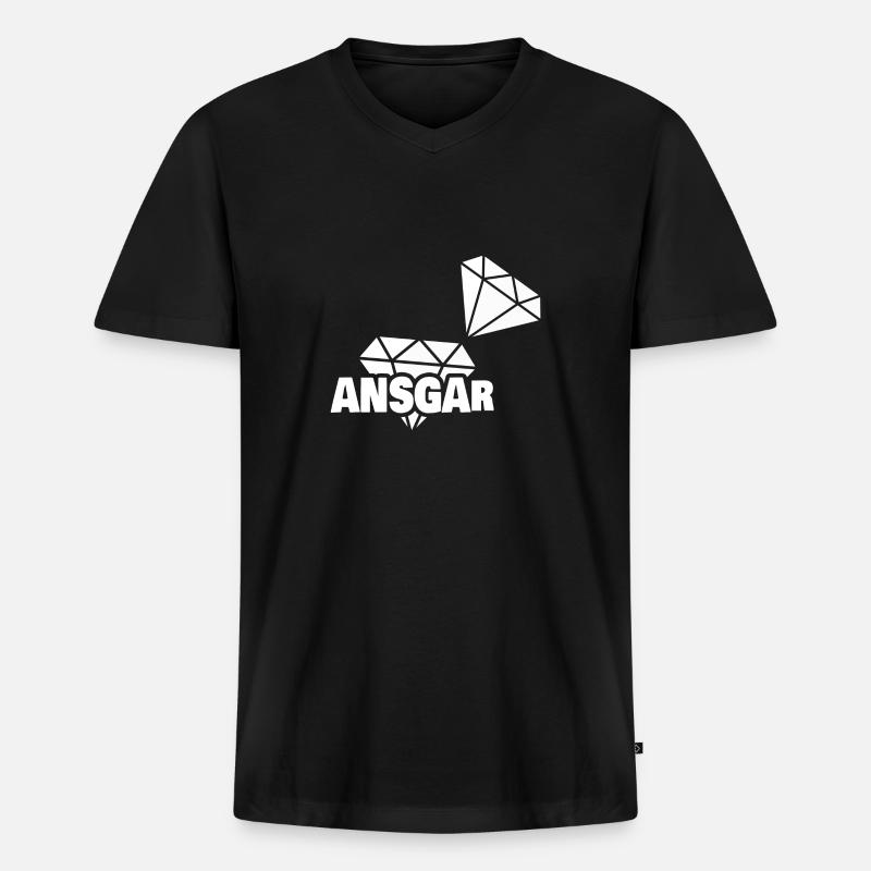 Kostbar Ansgar - Männer Premium Bio T-Shirt mit V-Ausschnitt - Schwarz