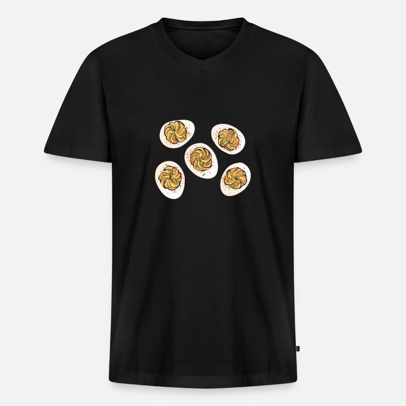 Stuffed Eggs Deviled Eggs - Men's Premium Organic T-shirt with V-neck - black