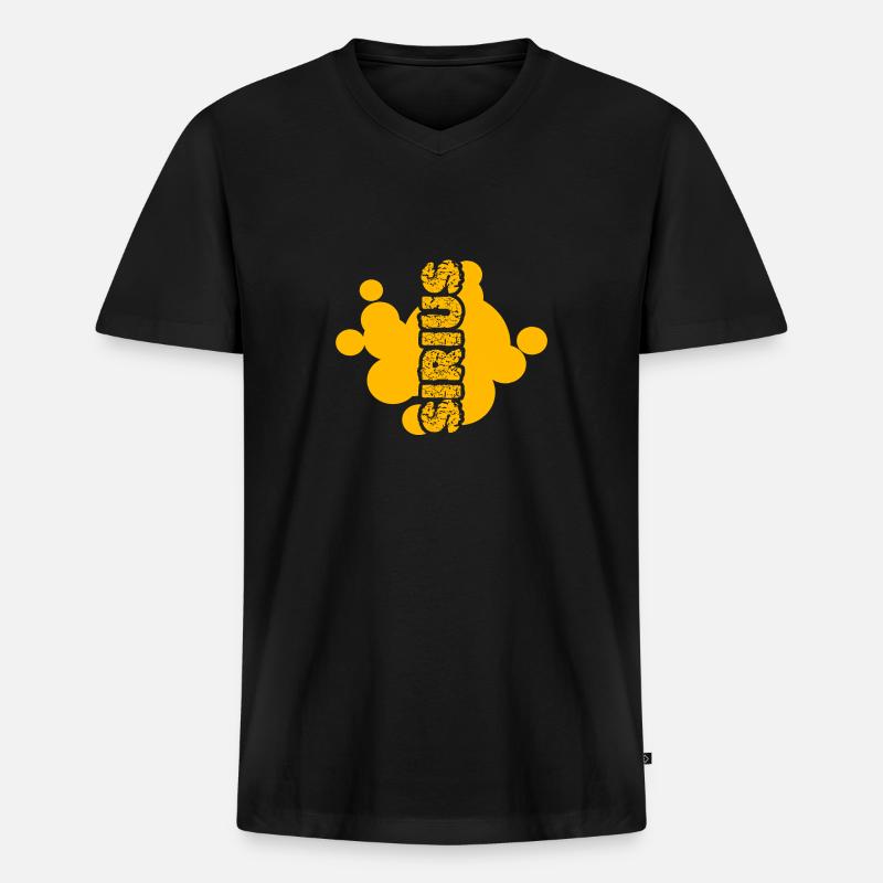 Kunst Sirius - Männer Premium Bio T-Shirt mit V-Ausschnitt - Schwarz
