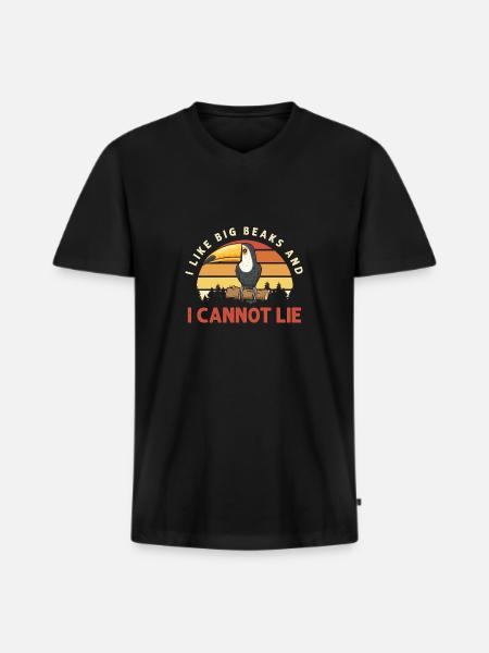 Toucan Bird Rainforest - Men's Premium Organic T-shirt with V-neck - black
