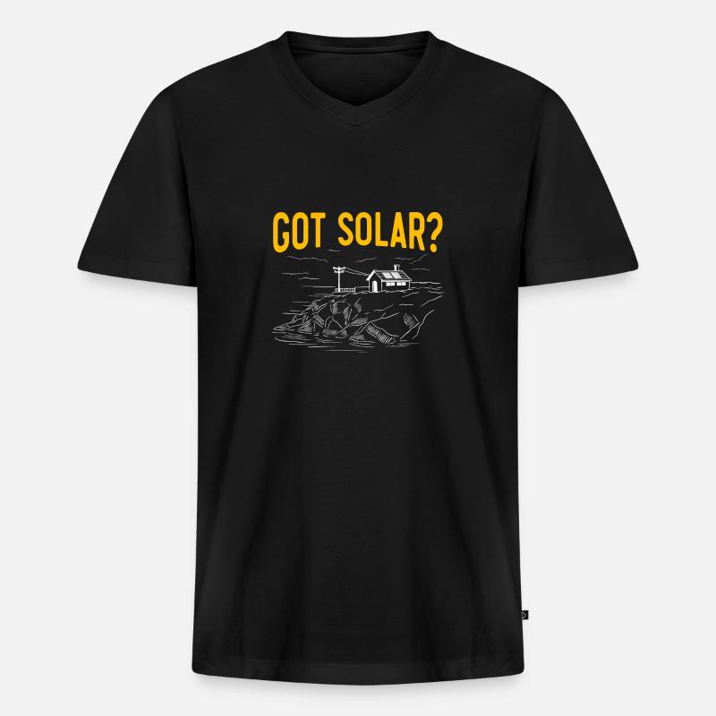 Solarmodul Solarenergie Solarstrom - Männer Premium Bio T-Shirt mit V-Ausschnitt - Schwarz