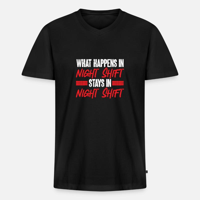 Nachtschicht Krankenschwester - Männer Premium Bio T-Shirt mit V-Ausschnitt - Schwarz