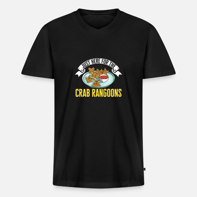 Krabben Rangoon Crab Rangoon - Männer Premium Bio T-Shirt mit V-Ausschnitt - Schwarz