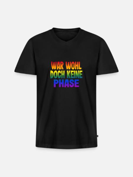 War wohl doch keine Phase Gay Pride Schwul Spruch - Männer Premium Bio T-Shirt mit V-Ausschnitt - Schwarz