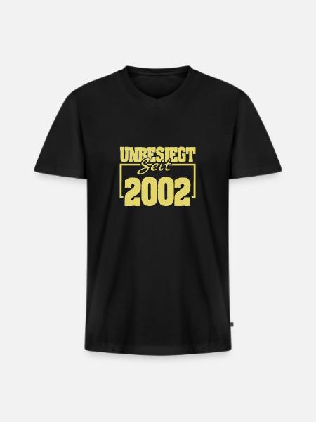 seit 2002 - Männer Premium Bio T-Shirt mit V-Ausschnitt - Schwarz