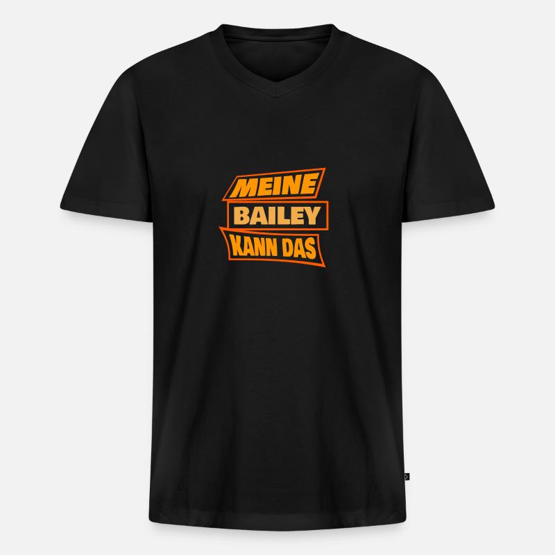 Bailey Bailey - Männer Premium Bio T-Shirt mit V-Ausschnitt - Schwarz