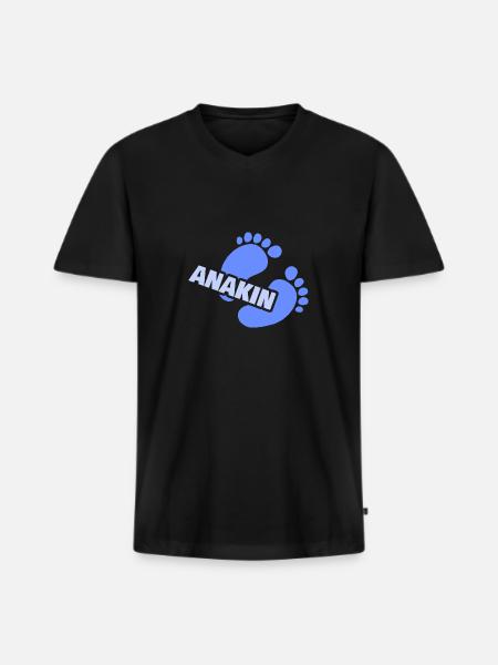 Bébé Anakin - T-shirt encolure en V Premium bio Homme - noir