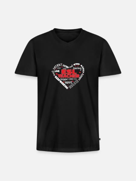 Lehrkraft Englisch Zweitsprache Fremdsprache - Männer Premium Bio T-Shirt mit V-Ausschnitt - Schwarz