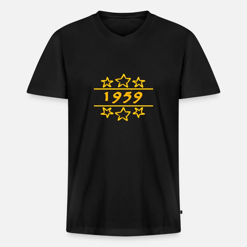1959 - Männer Premium Bio T-Shirt mit V-Ausschnitt - Schwarz