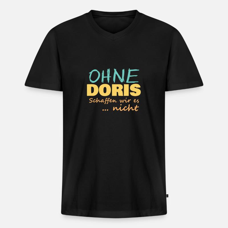 Doris - Männer Premium Bio T-Shirt mit V-Ausschnitt - Schwarz