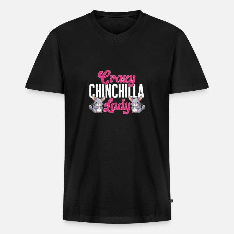 Chinchilla - Männer Premium Bio T-Shirt mit V-Ausschnitt - Schwarz