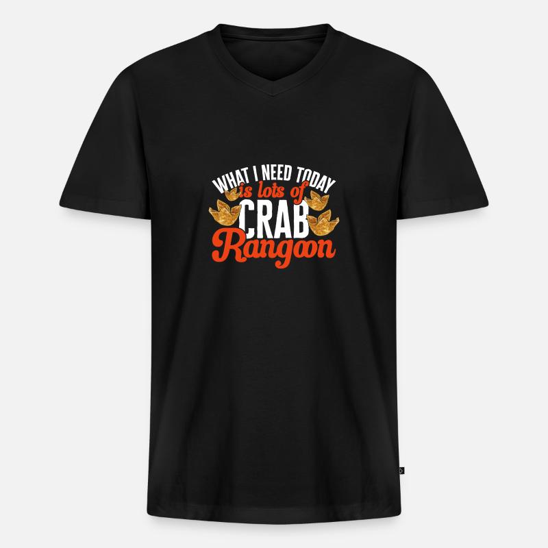 Krabben Rangoon Crab Rangoon - Männer Premium Bio T-Shirt mit V-Ausschnitt - Schwarz