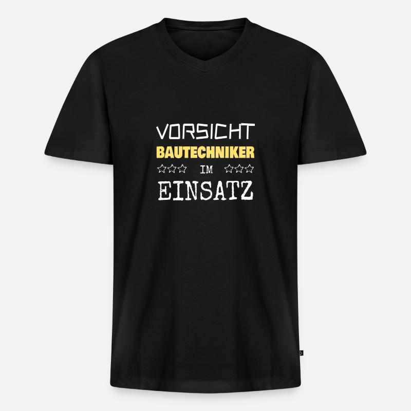 Bautechniker als Berufung - Männer Premium Bio T-Shirt mit V-Ausschnitt - Schwarz