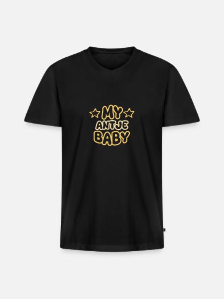 Birth of Antje - Men's Premium Organic T-shirt with V-neck - black