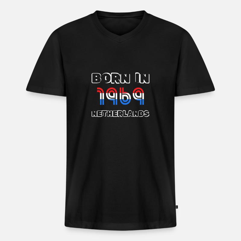 1969 - Männer Premium Bio T-Shirt mit V-Ausschnitt - Schwarz