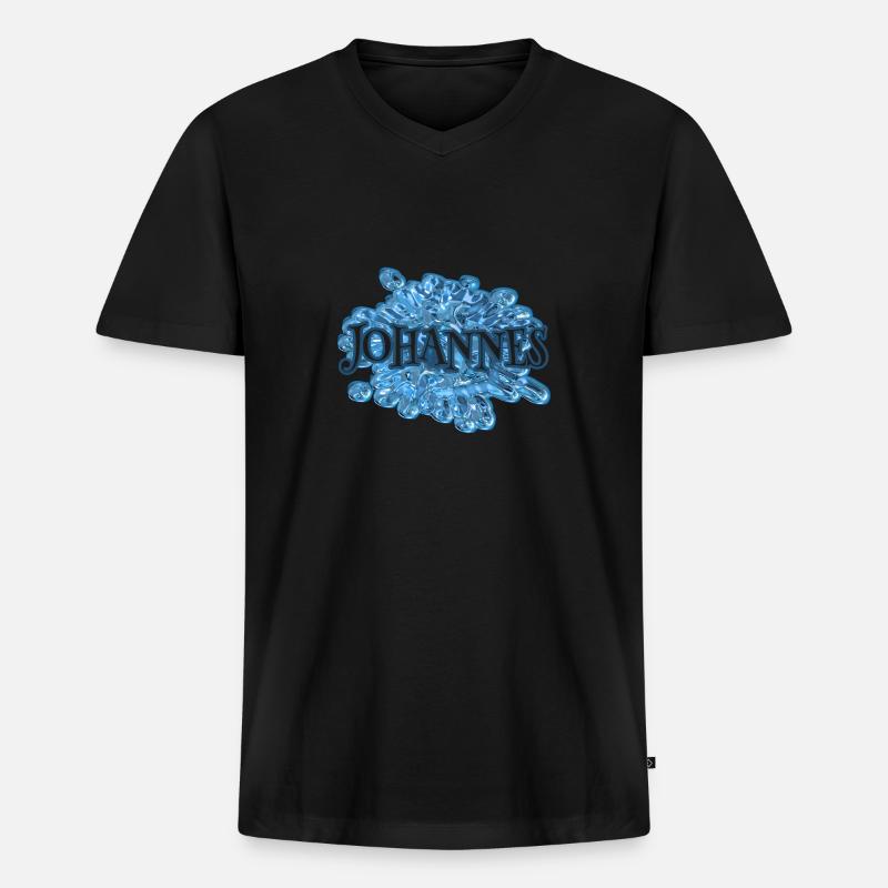 Wassertropfen Johannes - Männer Premium Bio T-Shirt mit V-Ausschnitt - Schwarz