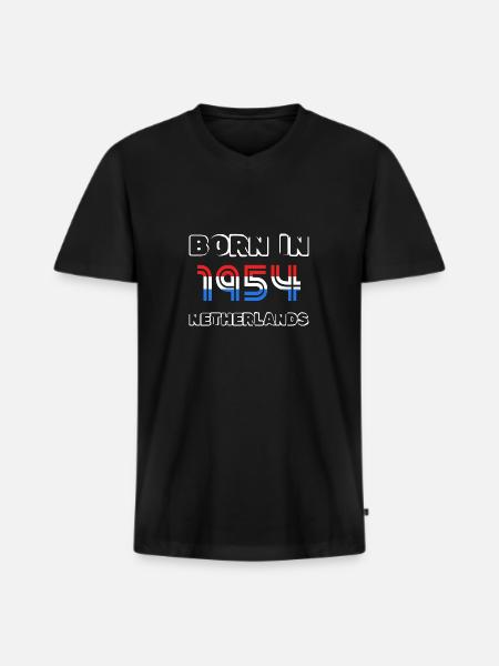 Netherlands 1954 - Men's Premium Organic T-shirt with V-neck - black