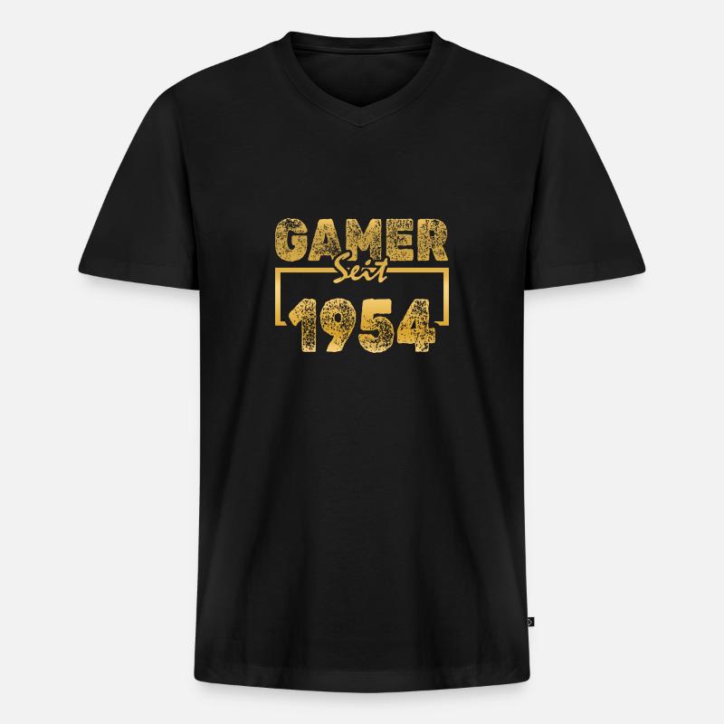 1954 - Männer Premium Bio T-Shirt mit V-Ausschnitt - Schwarz