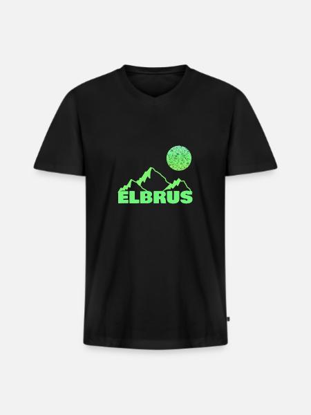 Klettern Elbrus - Männer Premium Bio T-Shirt mit V-Ausschnitt - Schwarz