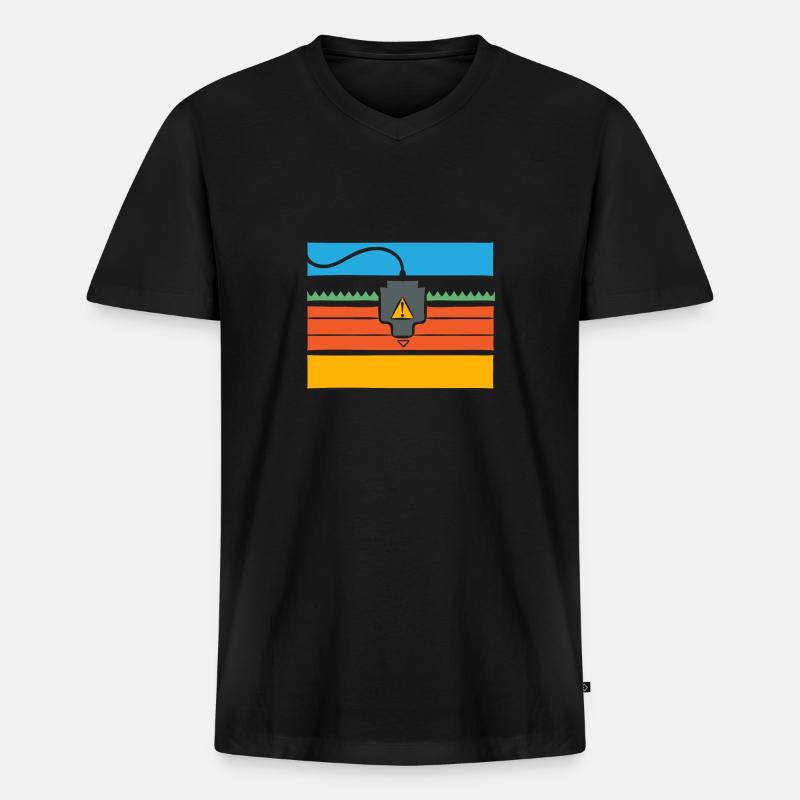 3D Drucker 3D Druck - Männer Premium Bio T-Shirt mit V-Ausschnitt - Schwarz