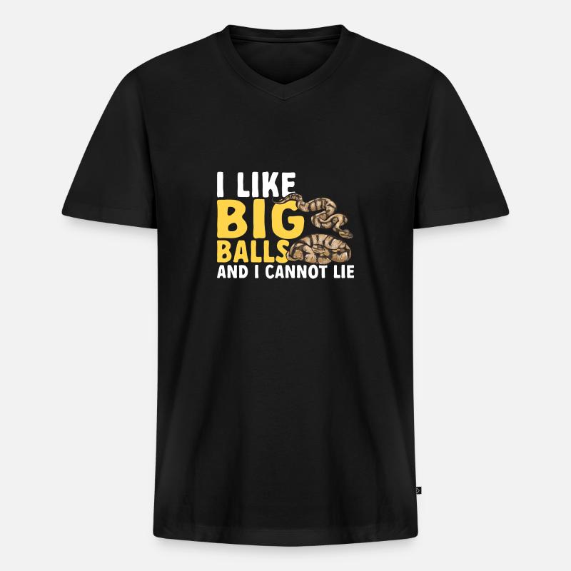 Ball Python Schlange Königspython - Männer Premium Bio T-Shirt mit V-Ausschnitt - Schwarz