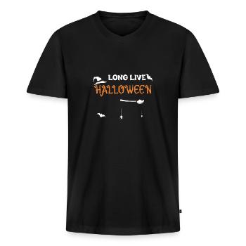 Long Live Halloween - Halloween - Men's Premium Organic T-shirt with V-neck - black - Front - Nico (187cm)