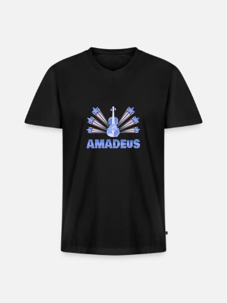 Geschenk für Amadeus - Männer Premium Bio T-Shirt mit V-Ausschnitt - Schwarz