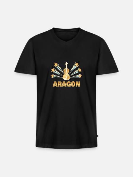 Aragon - Men's Premium Organic T-shirt with V-neck - black