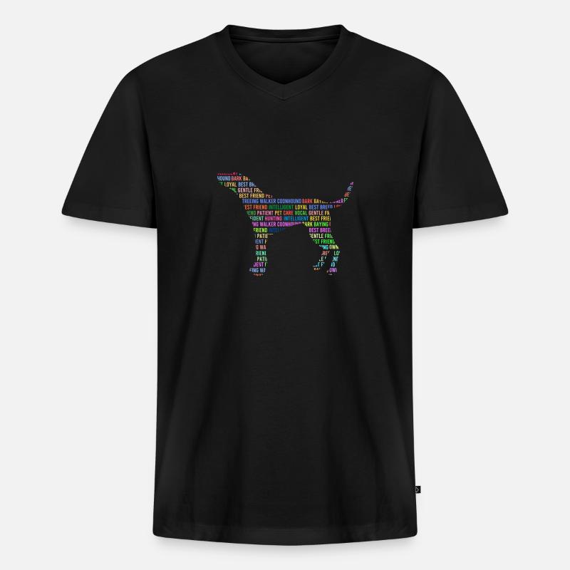 Treeing Walker Coonhound - Männer Premium Bio T-Shirt mit V-Ausschnitt - Schwarz