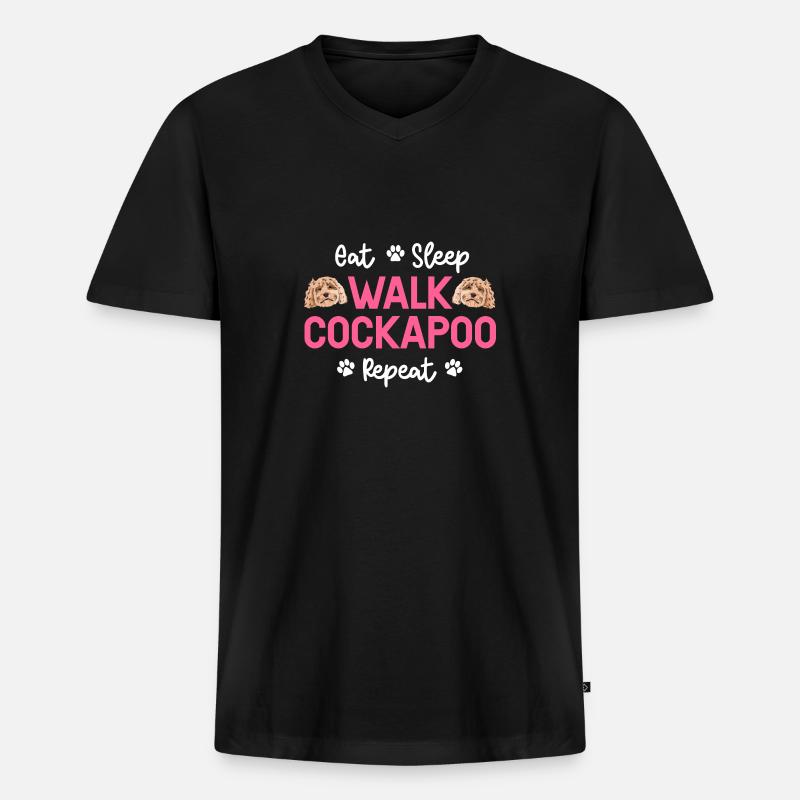 Cockapoo Chien - T-shirt encolure en V Premium bio Homme - noir