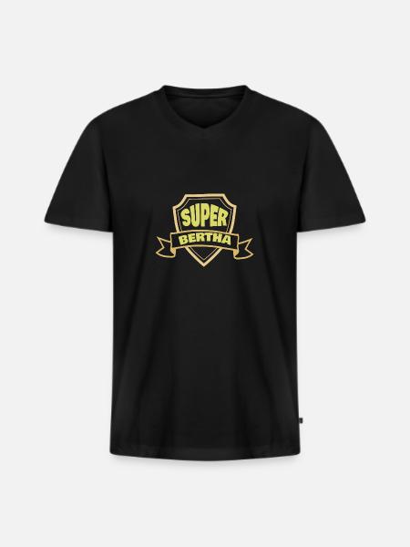 Frauenname Bertha - Männer Premium Bio T-Shirt mit V-Ausschnitt - Schwarz