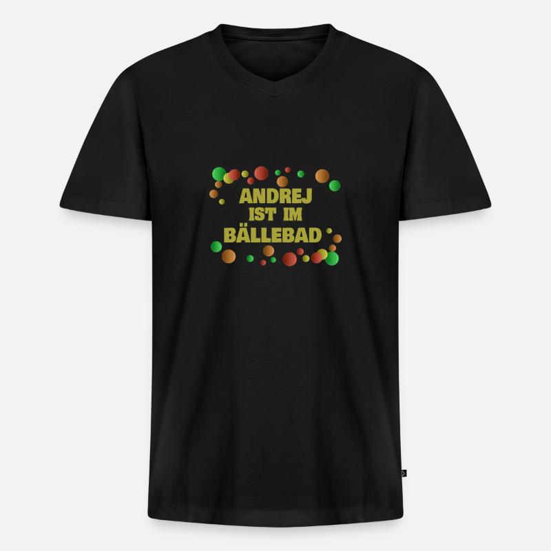 Andrej - Männer Premium Bio T-Shirt mit V-Ausschnitt - Schwarz
