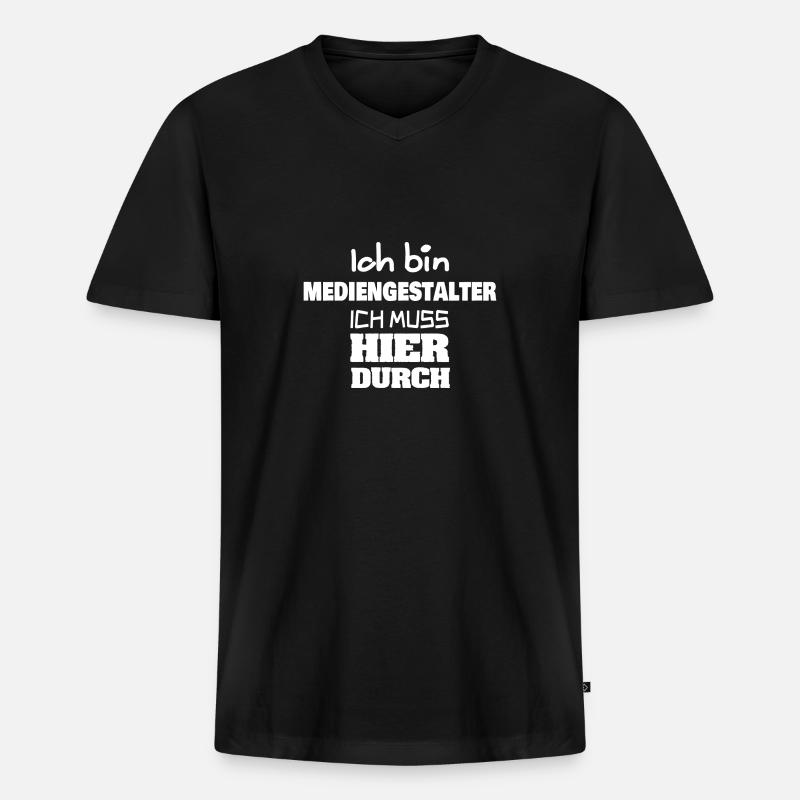 Beruf Mediengestalter - Männer Premium Bio T-Shirt mit V-Ausschnitt - Schwarz