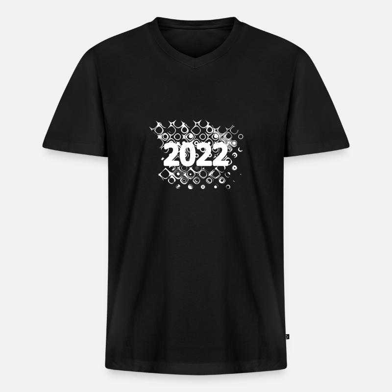 2022 - Männer Premium Bio T-Shirt mit V-Ausschnitt - Schwarz