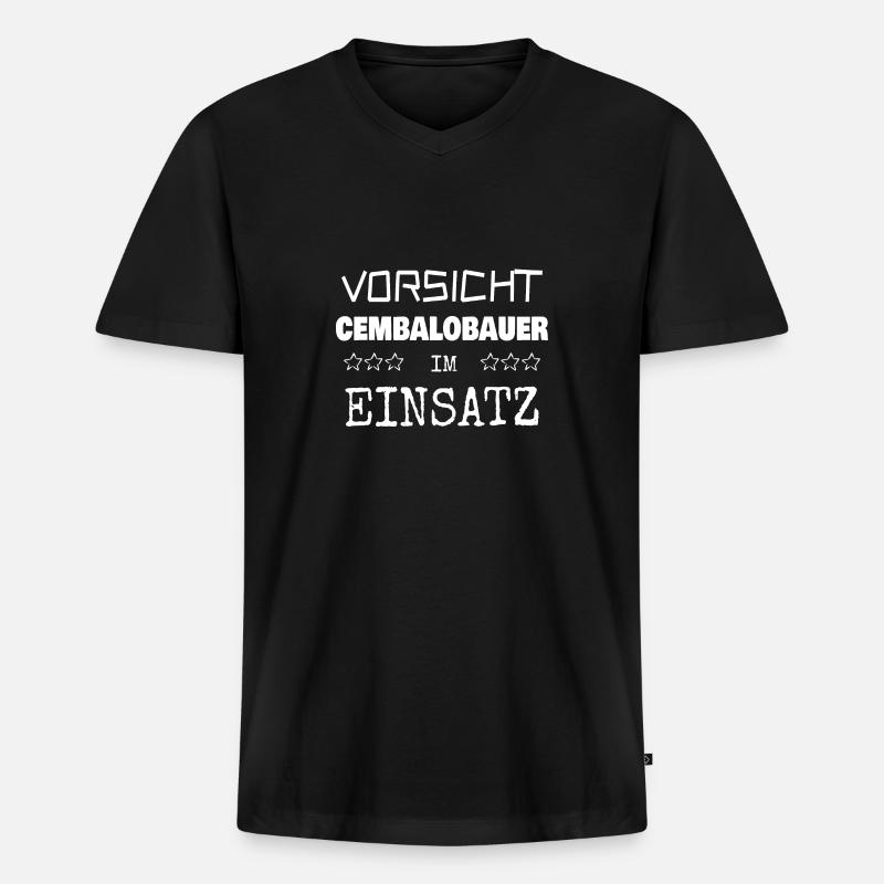 Berufung Cembalobauer - Männer Premium Bio T-Shirt mit V-Ausschnitt - Schwarz