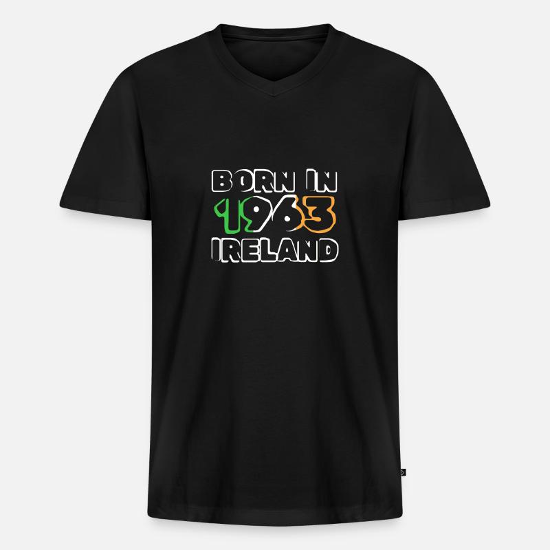 1963 - Männer Premium Bio T-Shirt mit V-Ausschnitt - Schwarz