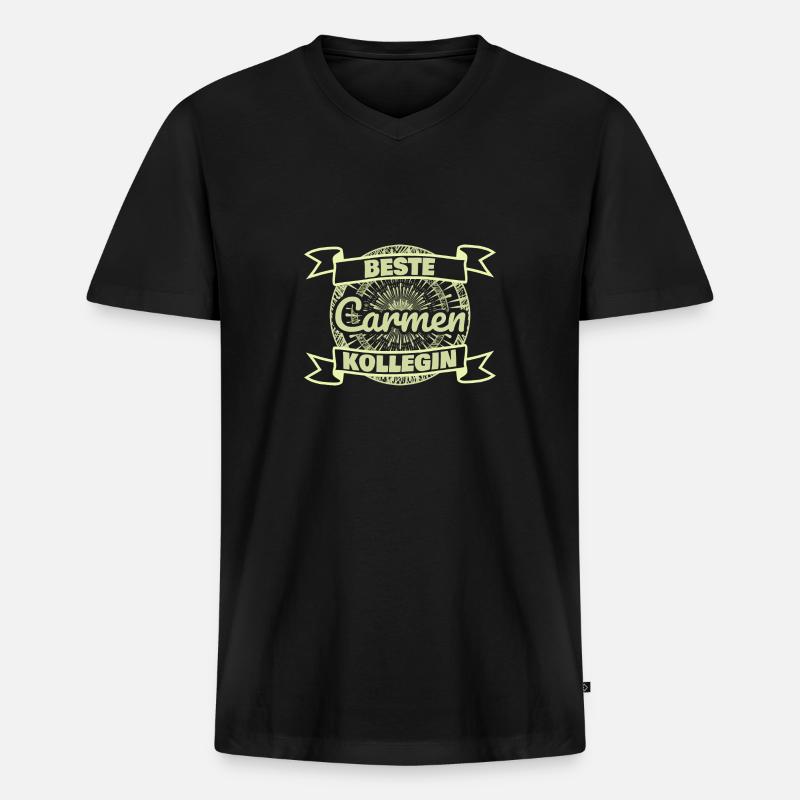 Beste Carmen - Männer Premium Bio T-Shirt mit V-Ausschnitt - Schwarz