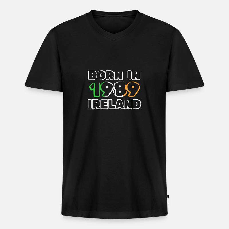 Irland 1989 - Männer Premium Bio T-Shirt mit V-Ausschnitt - Schwarz
