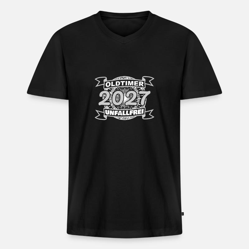 2027 2027 - Männer Premium Bio T-Shirt mit V-Ausschnitt - Schwarz
