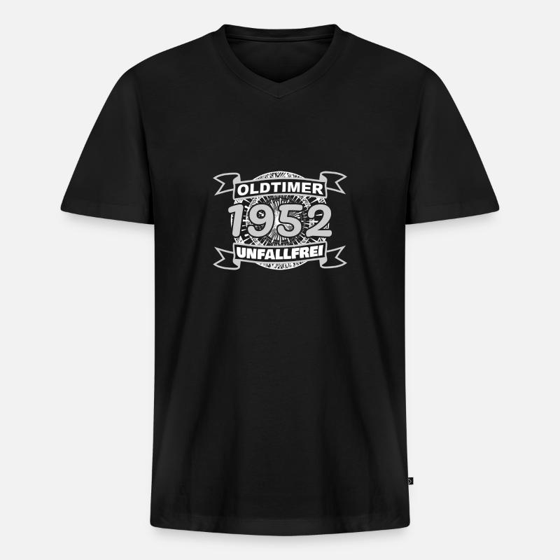 Oldtimer 1952 - Männer Premium Bio T-Shirt mit V-Ausschnitt - Schwarz