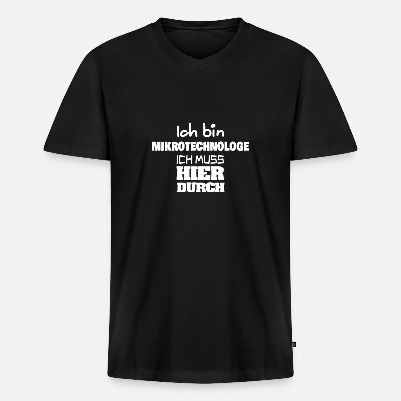 Profession Microtechnologue - T-shirt encolure en V Premium bio Homme - noir
