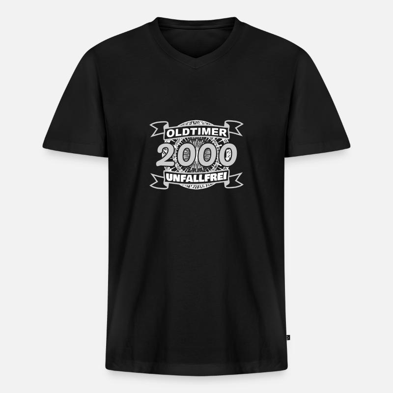 2000 2000 - Männer Premium Bio T-Shirt mit V-Ausschnitt - Schwarz