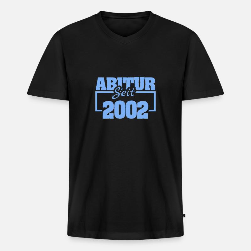 Jahr 2002 - Männer Premium Bio T-Shirt mit V-Ausschnitt - Schwarz